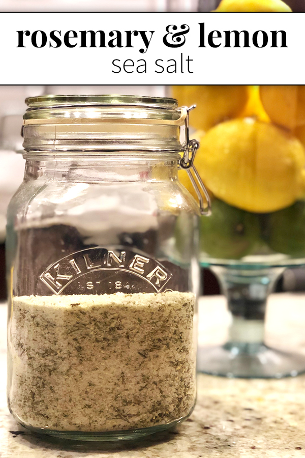 Rosemary & Lemon Sea Salt is the perfect marriage of flavors that can finish nearly every dish. If you grow rosemary in your garden, this is a great way to use your harvest, and have an easy seasoning at your fingertips.